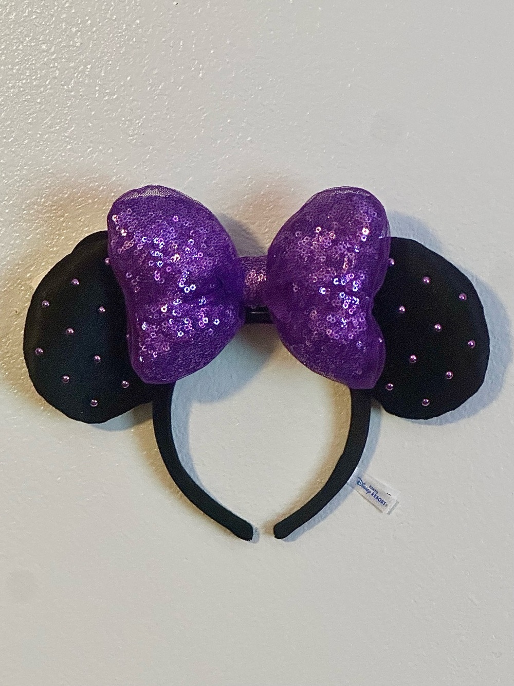 Tokyo Disney Resort Minnie Mouse Purple Sequin Bow Headband